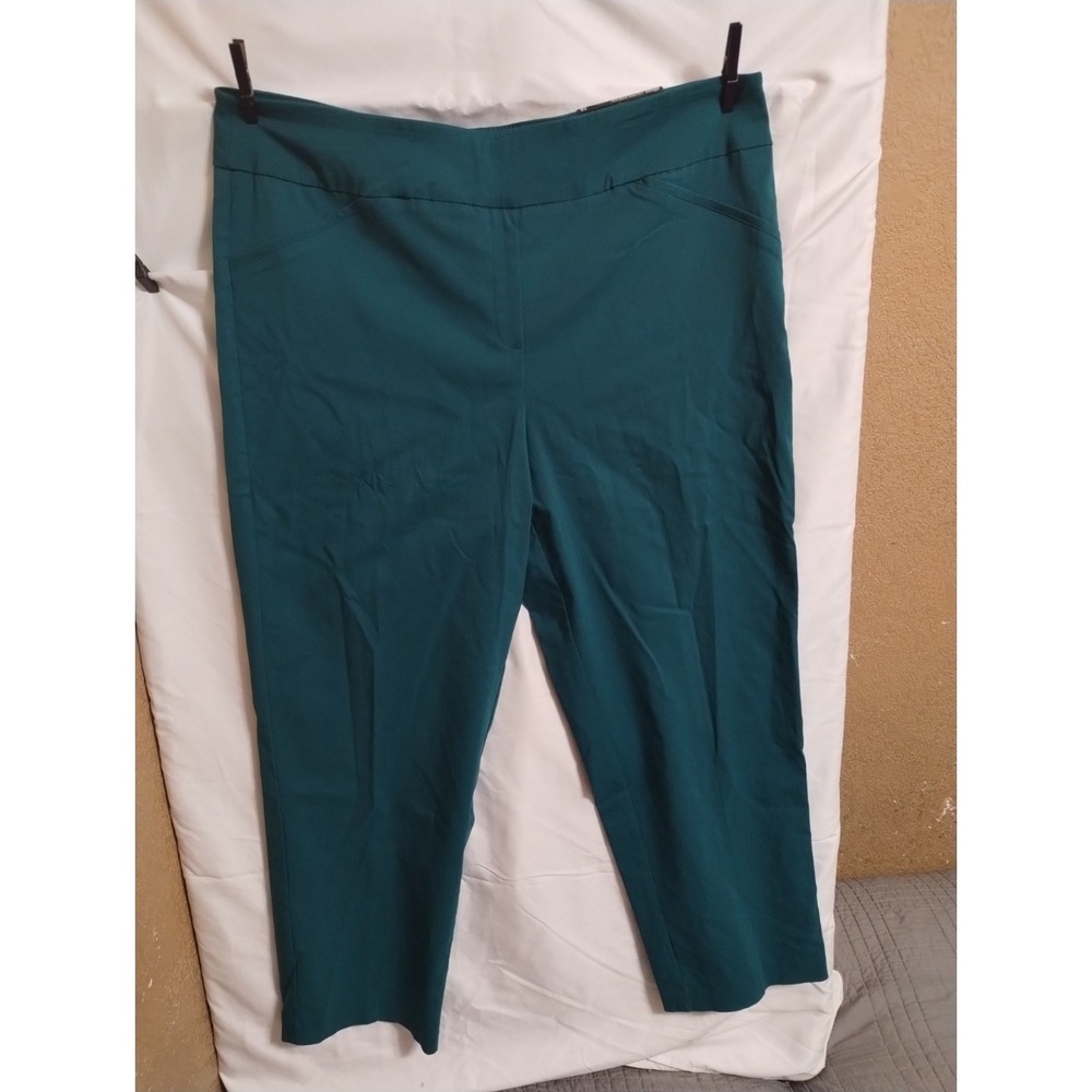 Alfred Dunner Women's Pull-On Stretch Dress Pants Straight Leg Teal 18